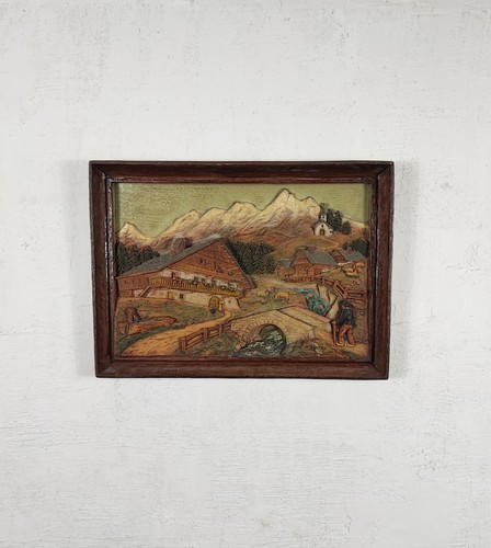 Joli tableau relief bois - en,