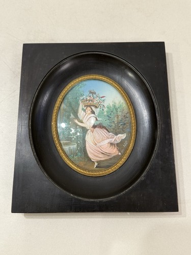 Ancien tableau miniature - tableau,