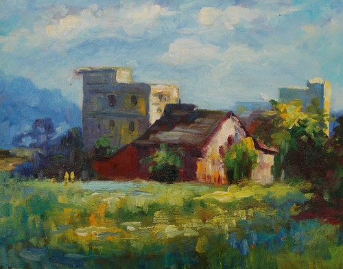 Tableau peinture huile sur - peinture,